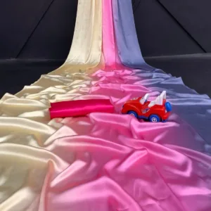 Triple Color soft satin silk saree